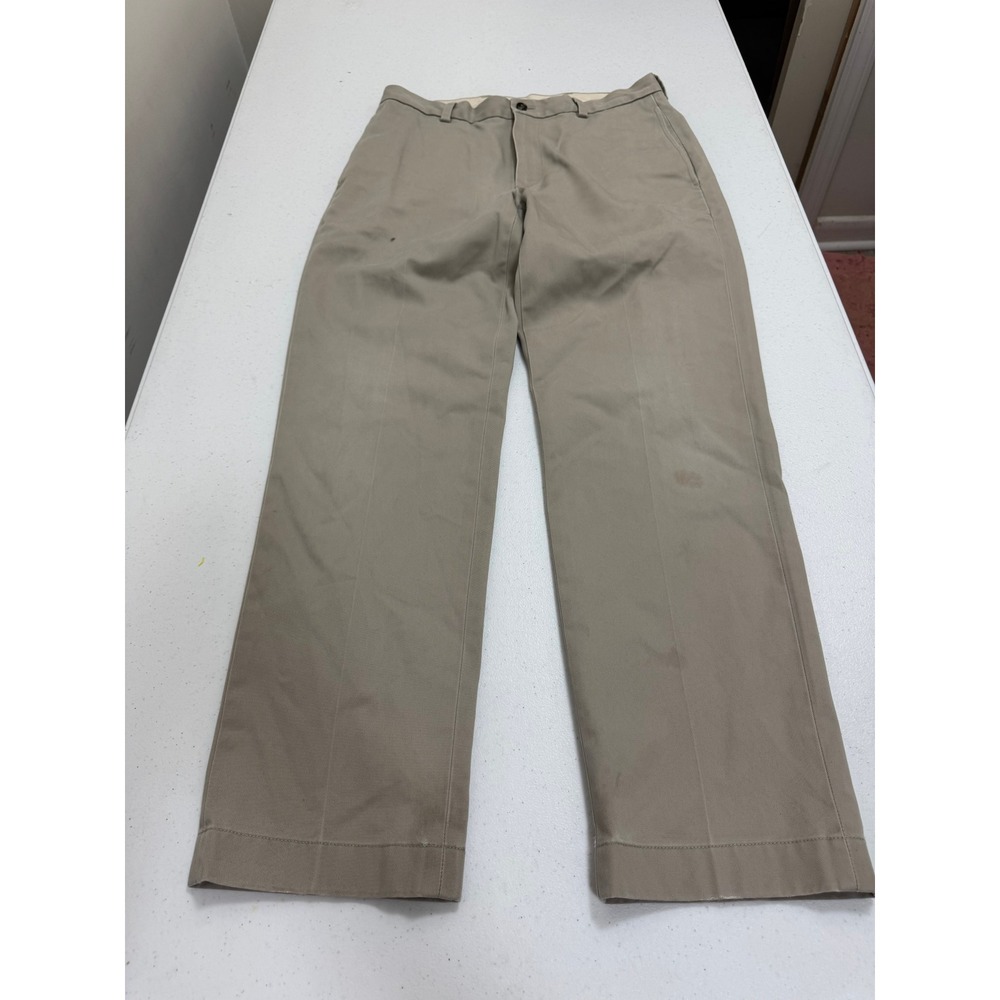 Brooks Brothers Advantage Chino Clark Khaki Tan Pants Mens W31 L30 Cotton 100%